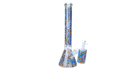 Clover Beaker Style 7MM WATER PIPE WITH ASH CATCHER - 19 INCH