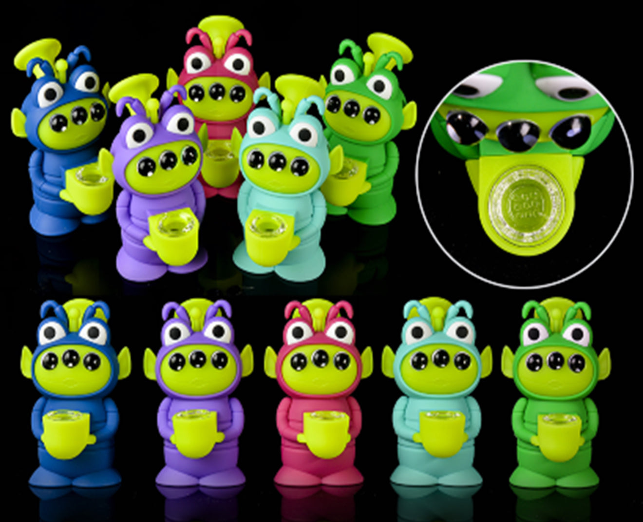 3 Eyed Monster Silicone Water Pipe