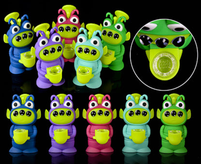 3 Eyed Monster Silicone Water Pipe
