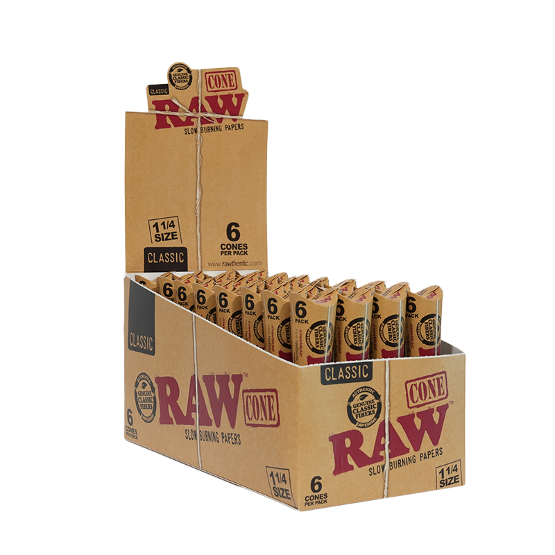 Raw 1 ¼  Cones (6 Pack)