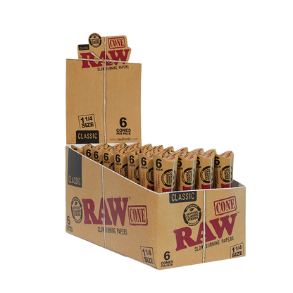 Raw 1 ¼  Cones (6 Pack)