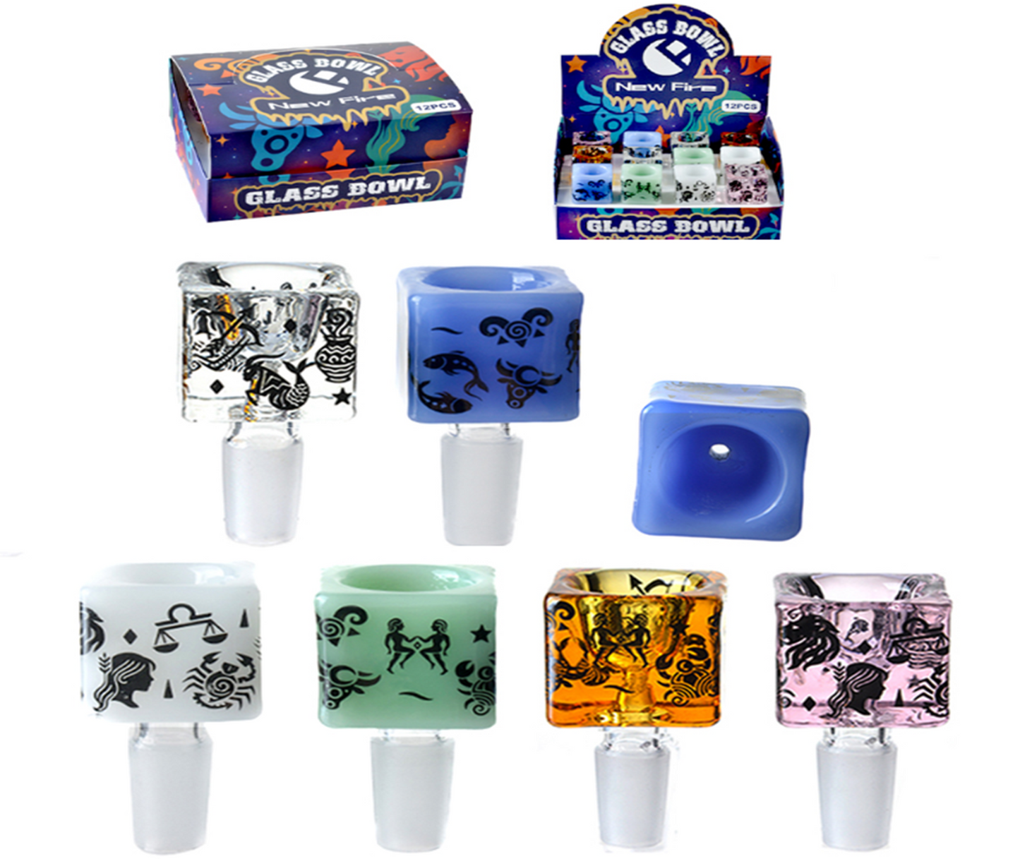 CUBE GLASS BOWL 14MM