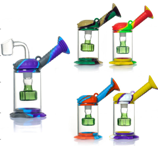 Glass Silicone Dab Rig with 14mm Glass Banger