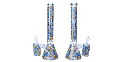 Clover Beaker Style 7MM WATER PIPE WITH ASH CATCHER - 19 INCH