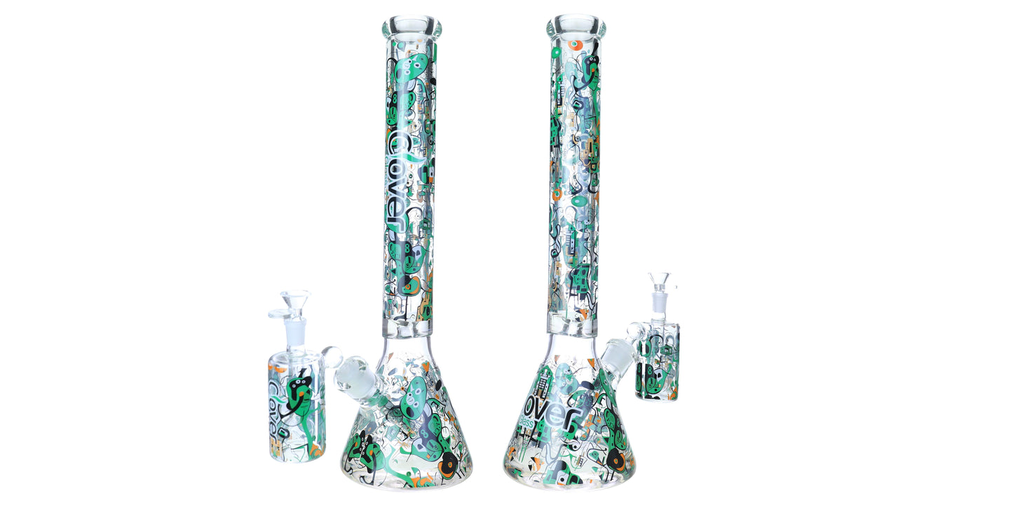 Clover 7MM WATER PIPE WITH ASH CATCHER - 19 INCH