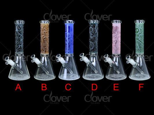 Clover 14 Inch 7mm Glass Water Pipe