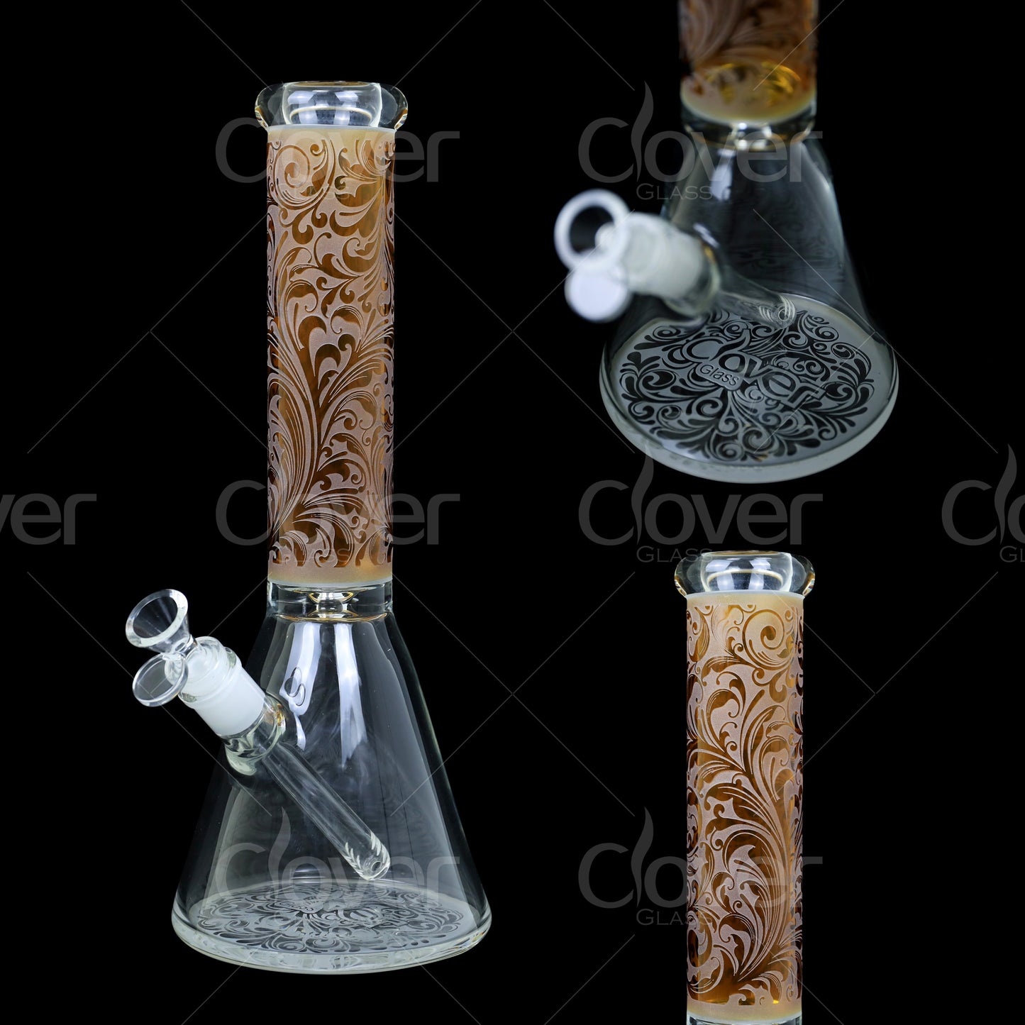 Clover 14 Inch 7mm Glass Water Pipe
