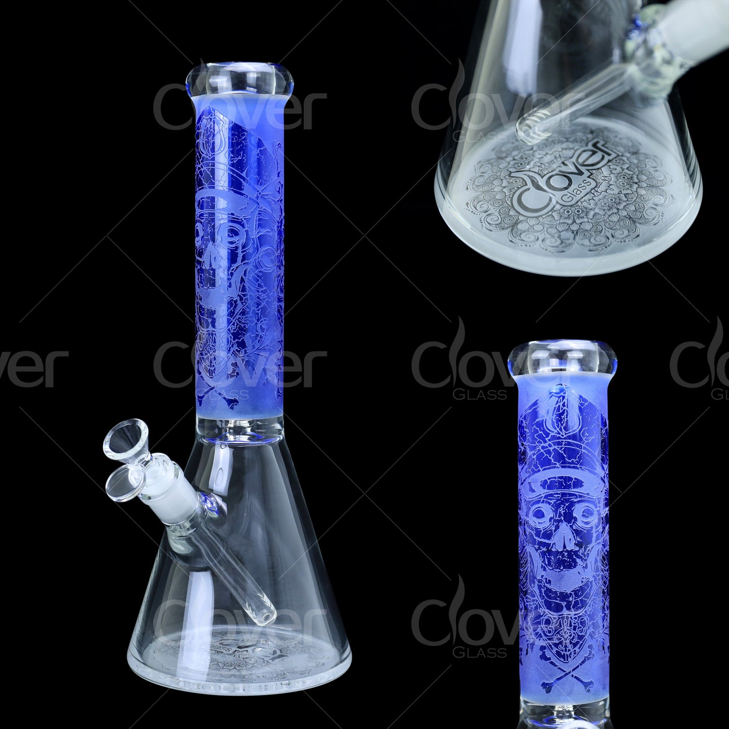 Clover 14 Inch 7mm Glass Water Pipe