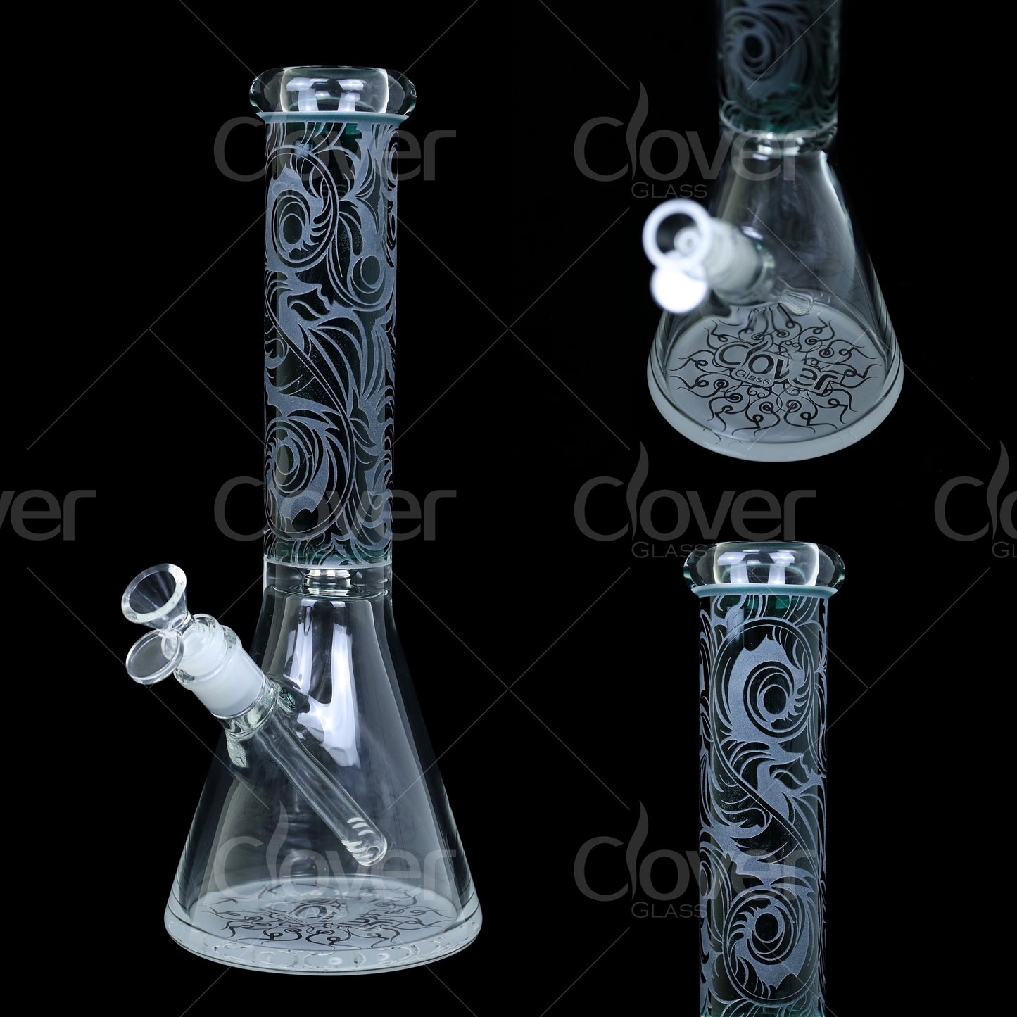 Clover 14 Inch 7mm Glass Water Pipe