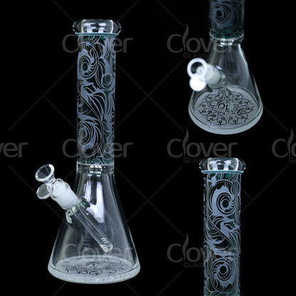 Clover 14 Inch 7mm Glass Water Pipe
