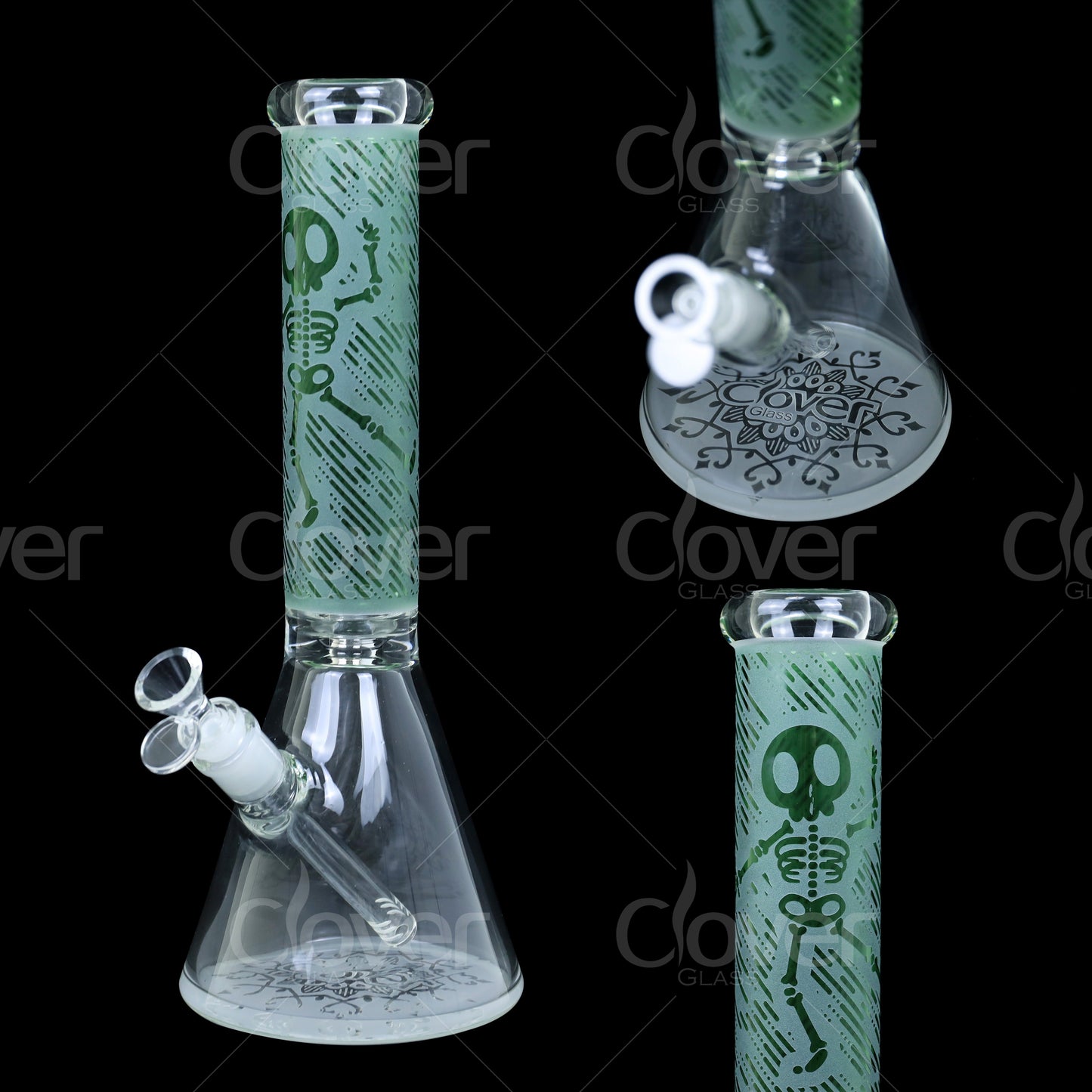 Clover 14 Inch 7mm Glass Water Pipe