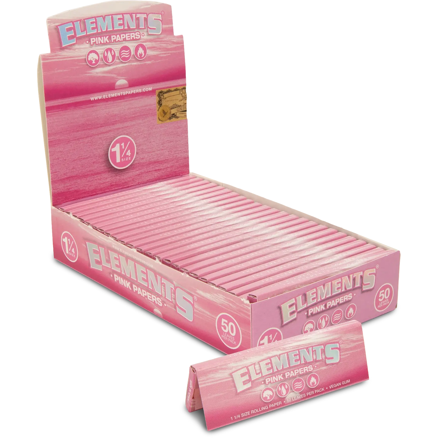 Elements Pink Rolling Papers 1¼ Size