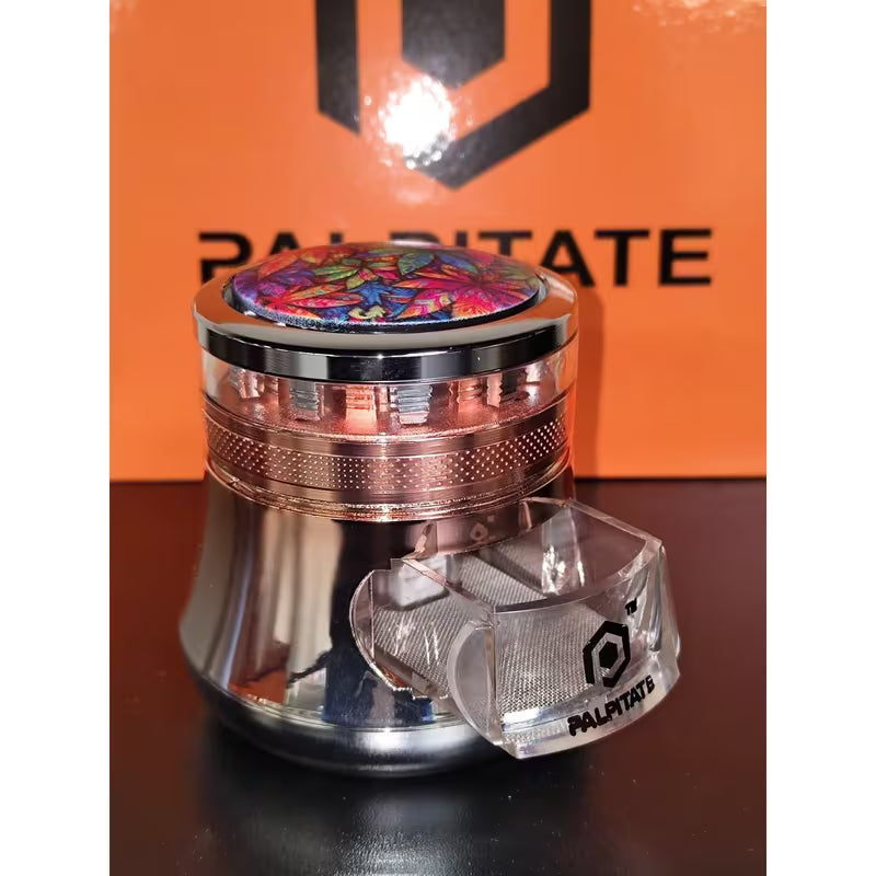 PALPITATE Grinder with Clear Chamber Flower Style